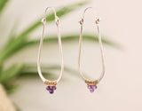Elongated Silver Hoops