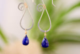 Sterling Silver Swirl Drop Earrings with Lapis