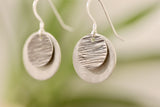 Sterling Silver Double Textured Disc Earrings