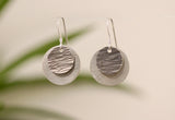 Sterling Silver Double Textured Disc Earrings