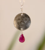 Sterling Silver Burst Stamped Pendant