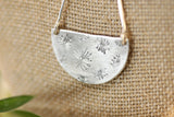 Large Sterling Silver Dandelion WISH Stamped Pendant