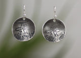 Mushroom Stamped and Hammered earrings