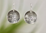 Mushroom Stamped and Hammered Earrings