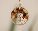 small 14k gold filled full circle (baltic amber) tree of life pendant