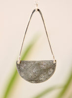 Large Sterling Silver Dandelion WISH Stamped Pendant