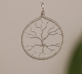 large sterling silver plain tree of life pendant