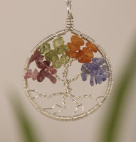 small sterling silver four season tree of life pendant